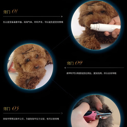 GERTHRON German pet nail polisher electric pet polishing rechargeable cat nail scissor tool kitten scratching novice special knife blue with light enhanced version 500mA