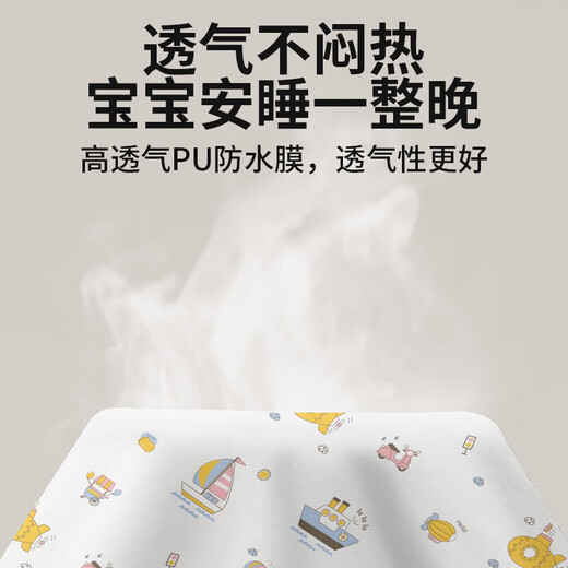 煦凛德国品质隔尿垫婴儿可水洗防滑防水透气大尺寸宝宝床单隔夜尿布姨 2条装萌趣恐龙海洋世界7A抗菌升级款 50x70cm