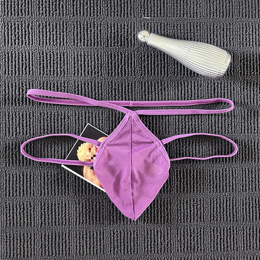 Men's underwear double thong with gay mesh transparent U convex bag underwear, no need to take off when going out to tease fat times, black 100-160Jin Jin equals 0.5kg, inner wear