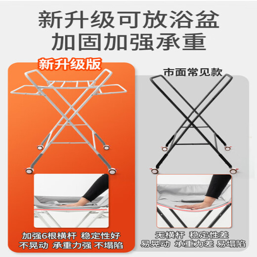 法兰加德国尿布台婴儿护理台抚触台换尿不湿可折叠操作宝宝婴儿床二合一 升降款灰色（加强支架+高度调节+向轮+置物框+晾衣 组装