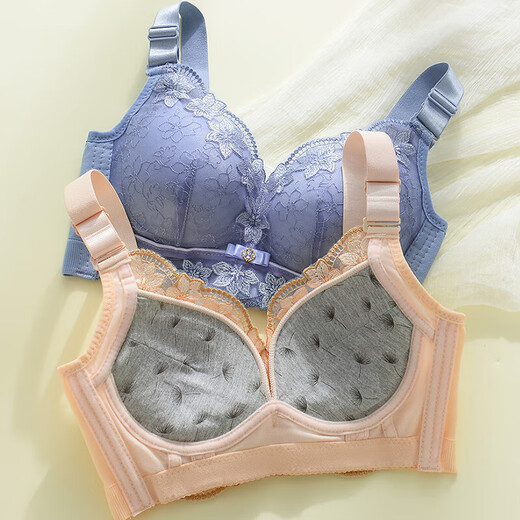 Hongdou (Hoddo) Site Web officiel Fangshang Store Flag Site officiel Sous-vêtements brodés pour les femmes sans fil d'acier rassemblant de petits seins Special épaissis de collecte de soutien