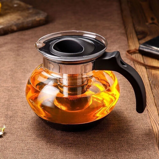 Bodenju Teapot High Temperature Resistant Thickened Glass Stainless Steel Filter Teapot Tea Bar Machine Special Tea Set Large Capacity 900ml Single Pot + Filter