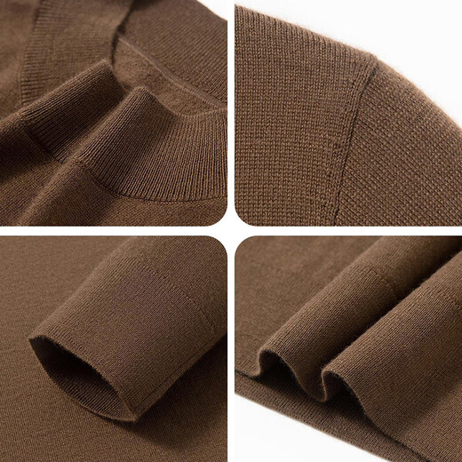 NOSSKISS luxury high-end brand wool sweater men's worsted mercerized pure wool sweater spring and autumn half turtleneck thin bottoming shirt dark gray 100-count mercerized M 170