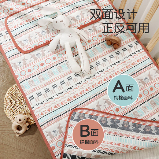 90% new Yanni Bella children's mat summer crib mat soft gauze dormitory breathable sweat-absorbent washable 56*100