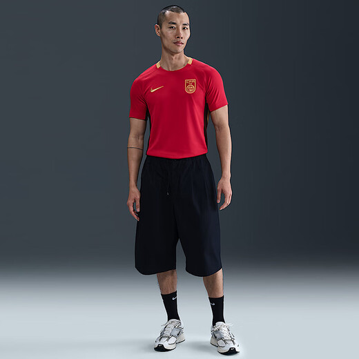 NIKE耐克夏季新款2025赛季中国队主场球迷版足球短袖男子休闲红色T恤 FZ9018-687 S