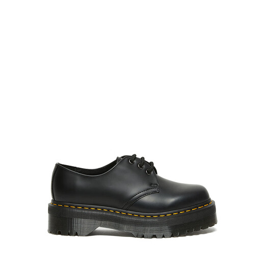 Martin (Dr.Martens) 1461 Quad Damen Herbst- und Winterschwamm Kuchen Pendeln Hochglänzende schwarze dicke Lederschuhe Single Schuhe Schwarz 37