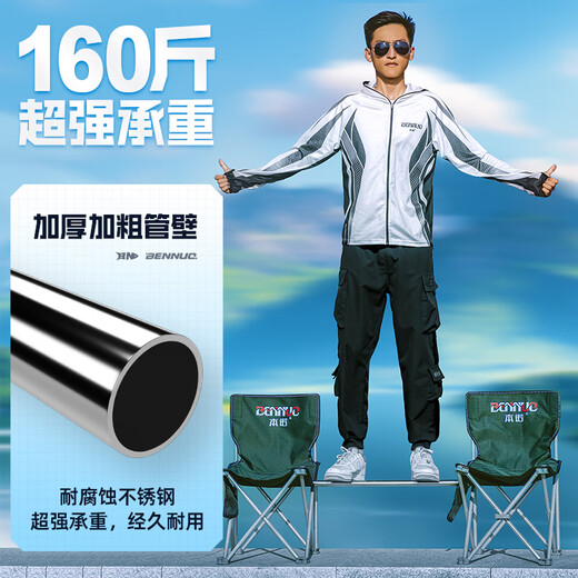 BENNUO fishing net pole set combination complete set of fishing net fishing net pocket stainless steel telescopic pole fishing folding net head thickened and reinforced hardened net pole + deepened net head 4m