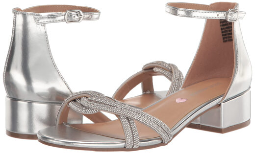 Steve Madden Girls' Shoes Unisex Children's Londynn High Heel Sandals, Silver Silver 13 Little Kid