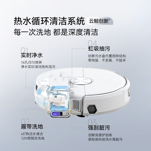 Cloud Whale (NARWAL) sweeping robot Xiaoyao 002 AI living water crawler floor washing robot sweeps and mops all in one automatic cleaning fully automatic floor mopping machine popular model Xiaoyao 002-water tank version