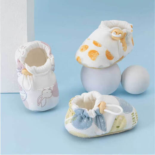 Feiyuega Baby Shoes 0-6-12 meses a 1 año de primavera y otoño cuatro temporadas para hombres y mujeres bebés niños y niños pequeños para evitar caerse con cubiertas de pie de suela suave. Cara sonriente azul, longitud interior de 12 cm (6-12 meses recomendado)