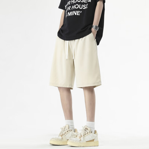 Foss Phil casual shorts men's summer thin loose breathable quick-drying five-point ice silk out sports straight pants SW-K688 apricot color L [Suggested 120-140Jin [Jin equals 0.5 kg]]