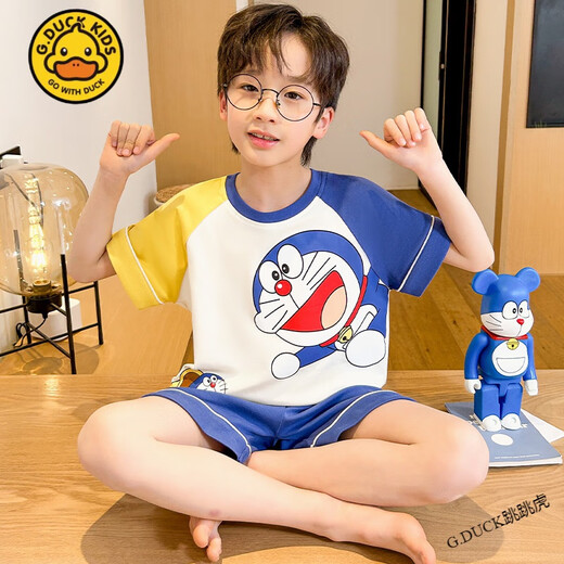 G.DUCKKIDS小黄鸭儿童睡衣男童夏季短袖纯棉薄款猫和老鼠中大童卡通男孩家居 短袖套Z6628#奥特曼 170 14码【建议身高125-135cm】