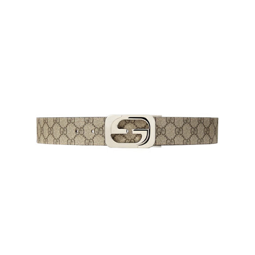 Gucci men's belt fashion double-sided cut-out men's belt [authentic] [gift] Coffee 245861 KGDHN 9767 100