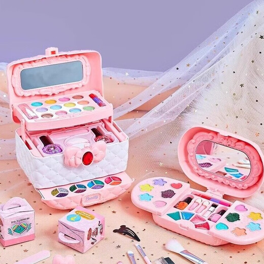 Yunya Kinder ungiftiger Kosmetik-Simulationshaus spielen Spielzeug Prinzessin Schminktisch Nagellack Mädchen Geburtstagsgeschenk 3-6 Dream Beauty Koffer [Porträtbox]