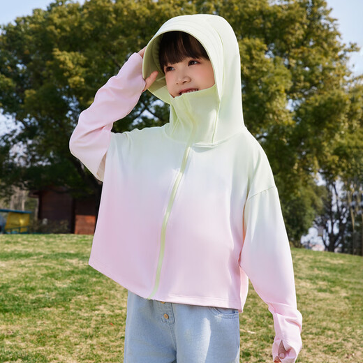 Jiaoxiafanjiaoxia children's sun protection clothing for boys and girls in summer 2025 new ice silk sun protection clothing thin section UV protection blue gray gradient - UV blocking rate 98% 170 XL suitable for height 155-170cm