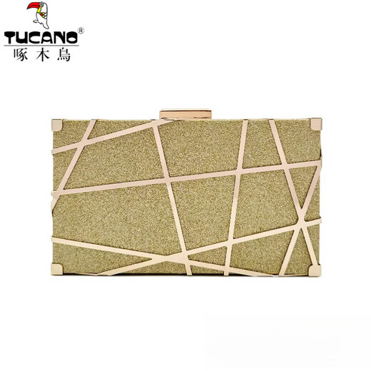 Holzspecker (Tucano) 2025 Neue Mode Nische Metallkupplungsbeutel Abendessen Acrylketten Crossbody Bankett kleine Handtasche Frauenbeutel Neue Goldrahmen - neues Goldprodukt