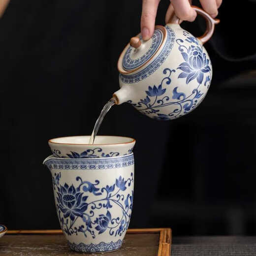 ZSVIP 足淑汝窑功夫茶具2025陶瓷盖碗茶杯茶壶泡茶礼盒套装 9214羊脂玉江山素烧-----礼盒装 0个