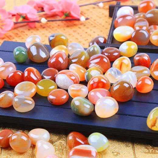 Runhuanian Nanjing Yuhua Stone Boutique Special Multicolored Stone Fish Tank Hydroponic Succulent Pavement Flower Pot Bottom Pebble Agate Stone Multicolored Small Crushed Agate Star Dots 4-9mm Half Jin Jin is equal to 0.5 kg