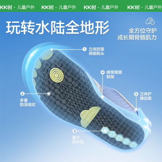 kocotreekk树儿童溯溪鞋防滑防割宝宝海边游泳鞋玩水沙滩鞋 柔雾紫