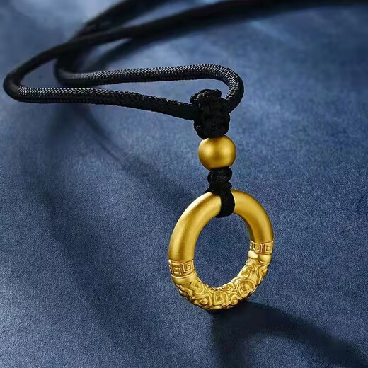 GIOIO Bengal red gold jewelry sand gold Ruyi gold hoop pendant for men and women safe buckle Xiangyun copper plating Ruyi gold hoop quality