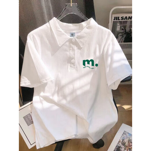 Polo de polo uniqlo con el mismo estilo que el diseño de camisetas de colas japonesas de verano de manga de manga corta Hong Kong de gran tamaño [3895*Wasp]-White M 80-110Jin [Jin equivale a 0.5 kg]