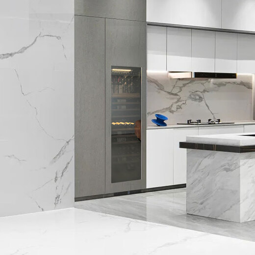 Gironde Embraco frequency conversion external door embedded red wine cabinet constant temperature wine cabinet tea beverage cabinet can be externally hung kitchen cabinet door seamless embedded installation home frequency conversion external door + multi-function dual temperature 109 bottles