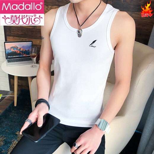 Modal Herrenweste Sommer Hürde Basis Sport Weißer kleiner Sling Muskulär Herren Fitness sexy enge i-Check Hemd grau 6296 Feste Farbe reines Baumwoll 3xl