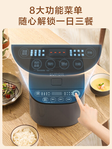 苏泊尔（SUPOR）电饭煲家用小型多功能煮饭锅煲汤煮饭两用小容量智能电饭锅 黑灰色 SF30FC689