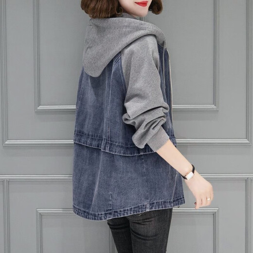 单南卫牛仔外套女春秋时尚2024春装新款韩版休闲短款小个子棒球服上衣服 9887款 M 100-112斤