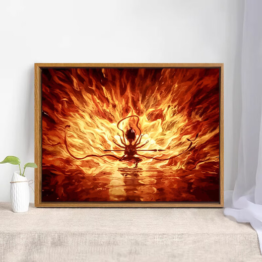
Digital oil painting animation 2025 new Nezha 2: The Demon Child's Sea Digital oil painting hand-painted graffiti cartoon LL12173 60*80cm thick solid wood inner frame + beautiful outer frame [