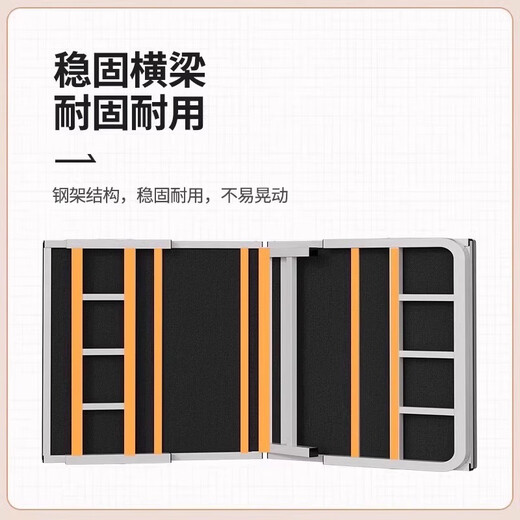 FANCYCHIC折叠床单人床家用午休小床成人简易出租屋1米2便携双人床硬板铁床 A【加粗丨立柱型】硬板床 黑色 1