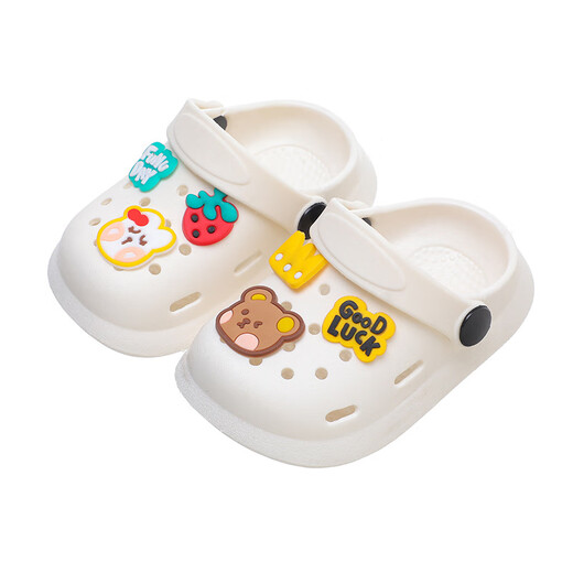 
Tiaodegao Children's hole shoes Children's slippers Summer boys and girls cartoon cute Baotou hole shoes Baby sandals Hole shoes - white - size 20-21 size 13CM