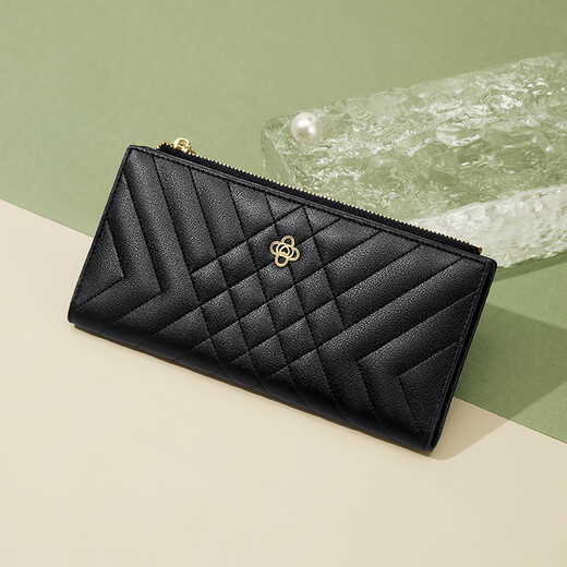 Koyi Lingge Wallet Long Carte Sac de cartes Qiu Niche Design Walle's Wallet Clutch Black