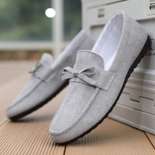 Yiliangying Doudou Shoes Men's Spring 2024 Nuevo mate de cuero de terciopelo inverso y pedaleo Pequeños zapatos de cuero me encantan los zapatos de conducción D753 Azul, disparo pequeño, gran tamaño 39