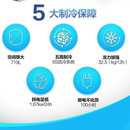 海尔（Haier）冰柜商用369/519/829超低温全冷冻单温大型冷藏卧式冰箱速冻急冻大容量旗舰冷柜家用 719升-38度超低温长1.86米 719L