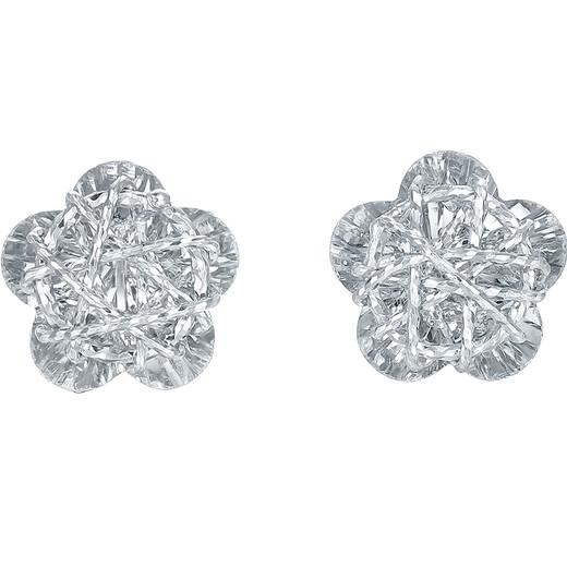 Saturday Fu PT950 platinum earrings for women, sparkling rose platinum earrings B0915214, one pair, about 1.66g