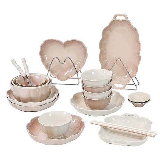Tazón de mesa y placa de color XMSJ a alta temperatura Conjunto de plato 2024 Tazón de arroz nuevo plato de plato de plato y combinación de palillo 4-6 personas con 4-6 personas Caja de regalo de comida 1355 0 cabezas