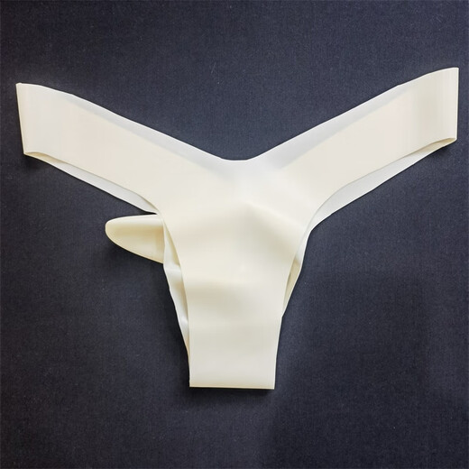Ling Rui Herren Latex Unterwäsche Sexy Gummi-Tanga Transparent Elefanten Nasenkugel Trennung JJ Set Flugzeug Unterwäsche Transparent Pulver 70-90 cm Taillenumfang 2 Fuß 1 bis 2 Fuß 7 7