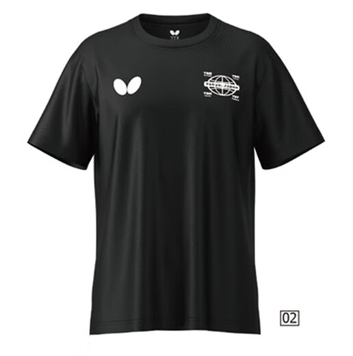 蝴蝶球蝴蝶乒乓球服25新款短袖比赛运动服吸汗速干t恤樊振东同款BWH834 黑色男上衣 均码 XL