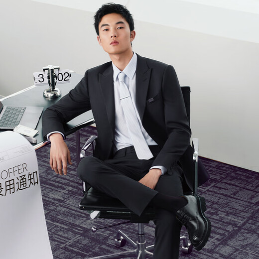 Anniversary Bird Suit Men's First Suit in Life 2025 Spring New Fashion Formal Suit Suit for Men Blue Gray Solid Color 48 A(175/96) /Please note waist or pants