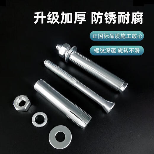 XMSJ整箱正国标膨胀螺丝镀锌大全拉爆高亮加长螺栓足长M8M10M12M14M16 正国标M12801箱足220支