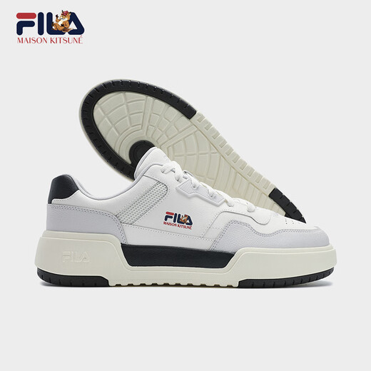 斐乐（FILA）【黄景瑜同款】男鞋小狐狸板鞋2025夏季新款方块鞋休闲鞋 雪白/雨雾灰-WN 42