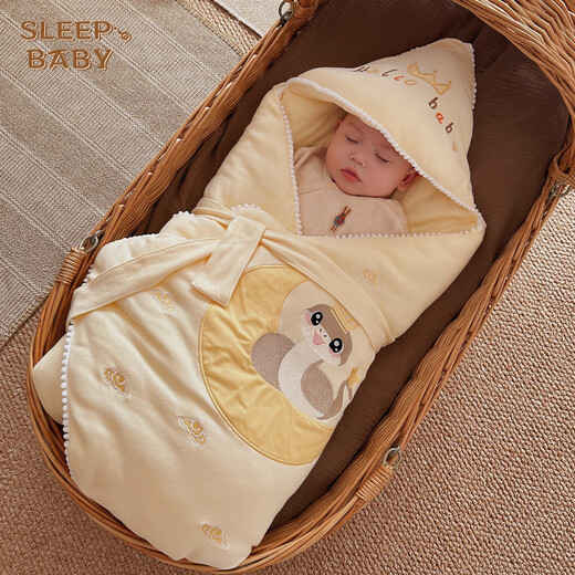 Disney (Disney) Newborn Baby Spring, Autumn and Winter Pure Cotton Newborn Baby Quilt, Single Thickened Swaddle Cover, Out and Out, Limited Red Copyright Model, Auspicious Ruyi, Spring 90x90cm