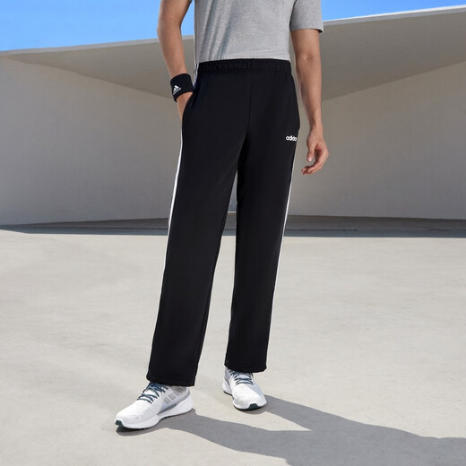 阿迪达斯 （adidas）休闲舒适运动裤男装轻运动EI9761   黑色/白 均码   xs