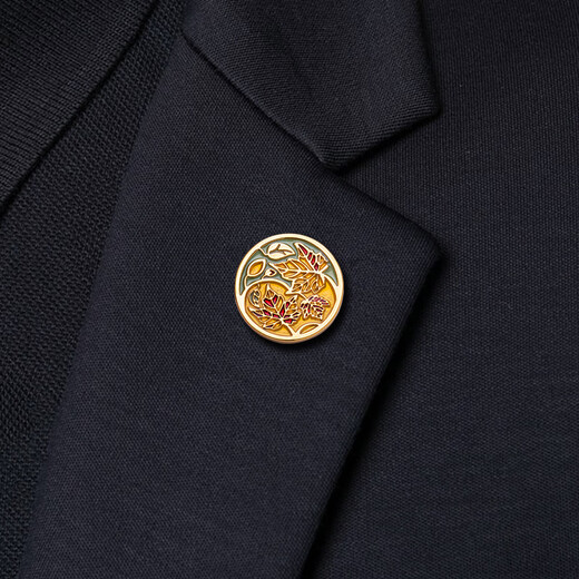 OEIN2025 new brooch badge collar buckle neck corner button men's suit metal badge chest button K124 gold brooch-lucky leaves
