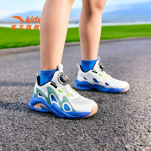 ANTA Children's Sandals Men's and Women's Big Children's Shoes 2025 Summer New Overbearing Frame Shoes Sports Shoes Baotou Beach Sandals Boys Gray/Diatom Green-6 36