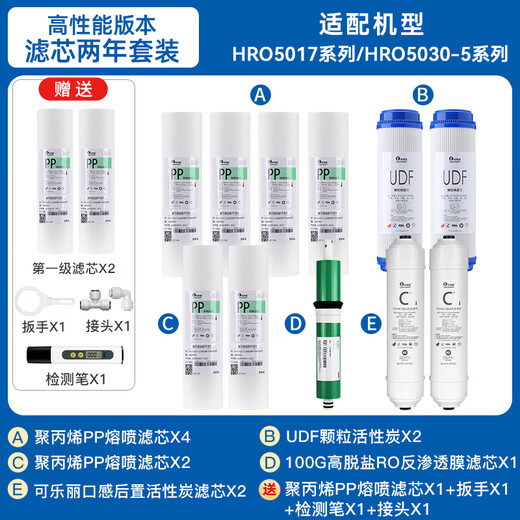 乐博维滤芯适配海尔净水器滤芯HRO5011/HRO5010A-5A;活性炭反渗透 适配海尔净水器HRO5006-5滤芯 E级滤芯