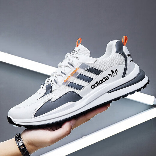 Brand broken-size men's shoes soft sole non-slip sports shoes 24 spring new casual shoes odorproof mesh casual shoes AD6628-black and red leather waterproof model 38
