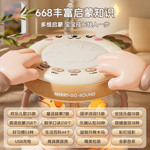 
Lemy Bear Baby Toy Hand-Shaped Drum 0-6 Months Children's Music Drum 1-2-3 Years Old Early Education Birthday Gift Lift Carousel Hand-Shaped Drum + Bluetooth + Microphone
