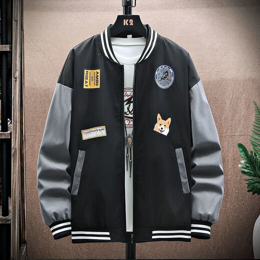 Chang Luzhu Chunqiu Veste pour hommes Trendy Korean Style Baseball Veste de baseball décontracté Studeage adolescent pour hommes 702 blanc [Spring and Automne Style] L Recommandé 90 Jin [Jin est égal à 0,5 kg]